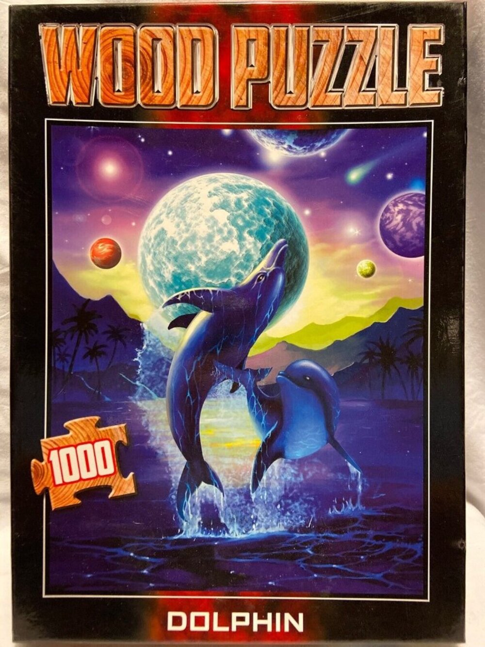Magical Dolphin 1000 Piece Wooden Puzzle Space Ocean Scene
